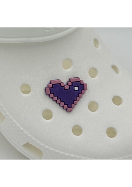 Terlik Süsü ve Aksesuarı , Çanta Süsü – Renkli Jibbitz Minecrft Kalp Görselli Figür Aksesuarı