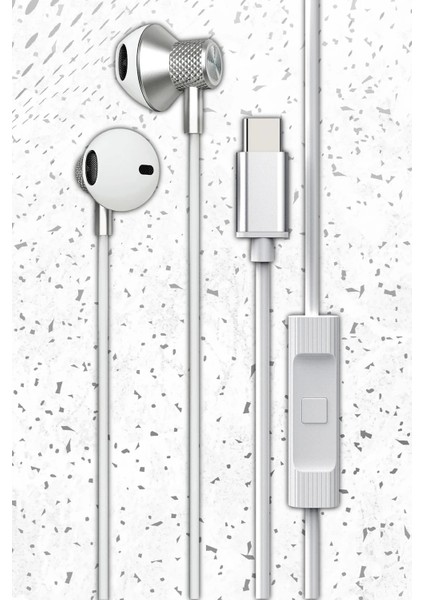 Bfs LS-730 1.2m iPhone 15 Serisi ile Uyumlu Type-C Kablolu Kulaklık - Gümüş fiyatları