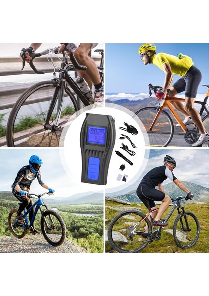 Kablosuz LCD Ekranlı Hız Göstergeli Bisiklet Kornası Şarjlı Bisiklet Feneri Su Geçirmez