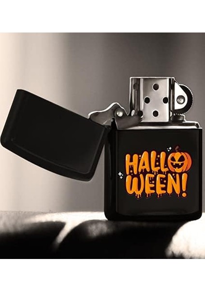 Halloween Tasarımlı Renkli Baskılı Siyah Benzinli Metal Çakmak modelleri