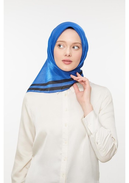Saks Mavisi Kehribar Eşarp