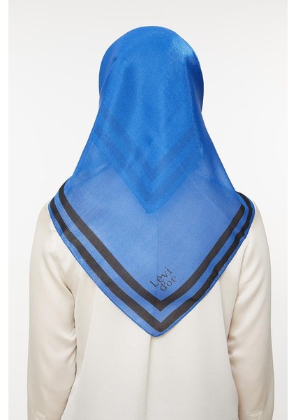 Saks Mavisi Kehribar Eşarp