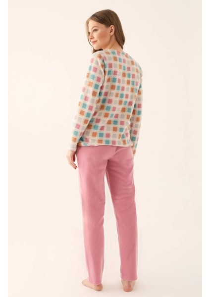 Krem Kadın Uzun Kol Polar Pijama Takım fiyatları