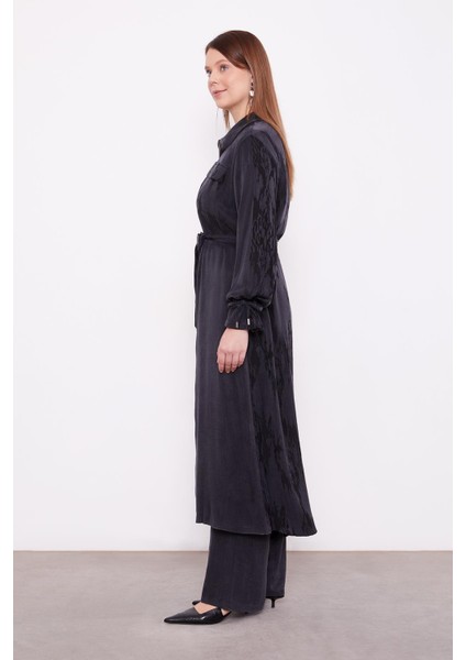 Siyah Fermuar Kapamalı Cupra Tunik