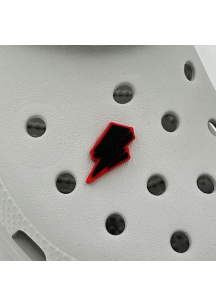 Terlik Süsü ve Aksesuarı , Çanta Süsü – Renkli Jibbitz 3D Kabartmalı Şimşek Görselli Figür Aksesuarı