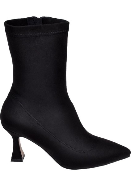 Streç Ince Topuklu Kadın Bot PL-396 Siyah Süet fiyatları