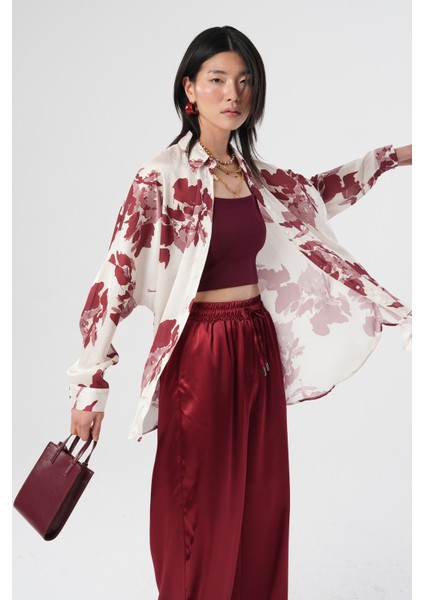 Kadın Karışık Desenli Oversize Dijital Gömlek fiyatları