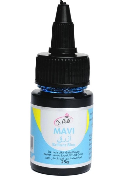 Su Bazlı Likit 25 gr Mavi Gıda Boyası – Pasta, Krem Şanti ve Şeker Hamuru Için Canlı Renk Boyası