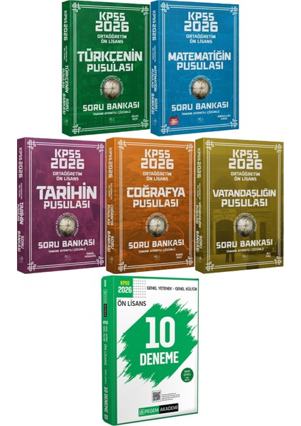 Türkçenin Matematiğin Tarihin Coğrafyanın Vatandaşlığın Pusulası Soru - 2026 Kpss Ön Lisans Çözümlü 10 Deneme