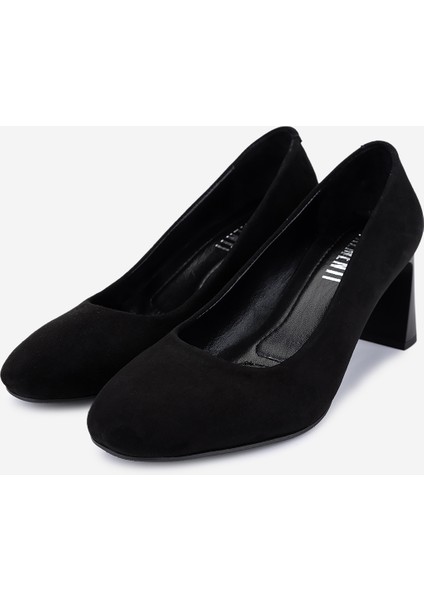 Kadın Hakiki Deri Siyah Süet Topuklu Ayakkabı 1135 1307 Bn Ayk SK25-26 Sıyah Suet indirimleri