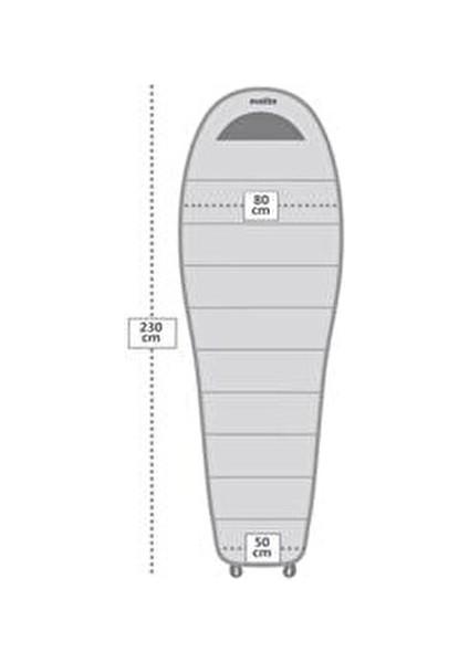 Uyku Tulumu 0ºC Mumya Tipi Su Geçirmez 230x80x50 cm Doğa Sporları İçin