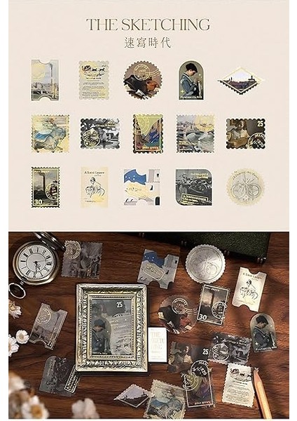 Sketching Pul Temalı 45 Adet Sticker Seti • Bullet Journal fiyatları