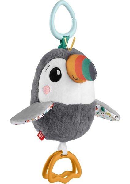 Kanat Çırpan Tukan Fisher-Price Bebek Arabası Oyuncağı, Kanat Çırpan Tukan, Yenidoğanlar Için Duyusal Gelişim Ayrıntılarıyla Aktivite Oyuncağı HNX66