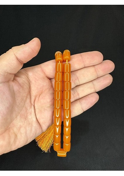 Sıkma Kehribar Tesbih Bal Renkli Kapsül Kesim 11MMX9MM T-611 indirimleri