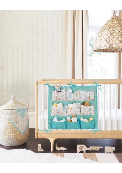 Baby 9 Cepli Bağlamalı Beşik Kenarı Düzenleyici (Yeşil) ( Lisinya )