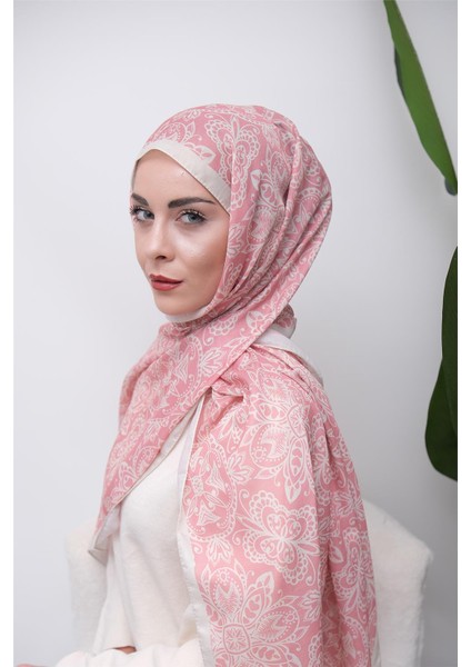 Zarif Floral Desenli Dijital Soft Şal