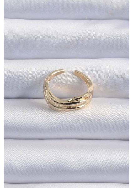 Pirinç Altın Renk Kıvrımlı Ayarlanabilir Yüzük fiyatları