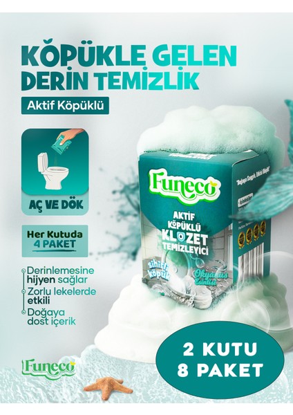 Okyanus Ferahlığı - Avantajlı Paket - 2 Kutu - 8 Paket - Tuvalet Klozet Temizleyici, Aktif Köpüklü