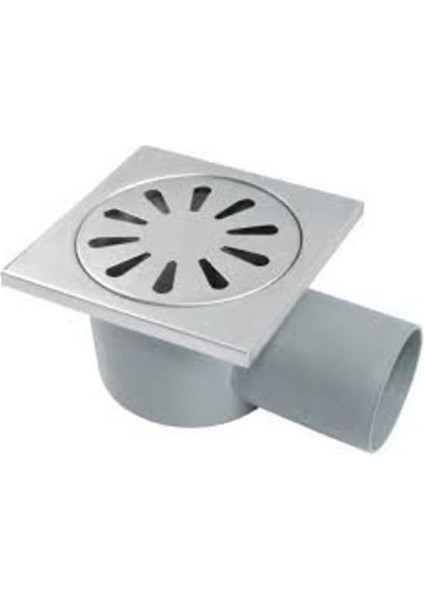 Yer Süzgeci Metal Kapaklı Koku Önleyicili Yandan Çıkışlı 10X10CM