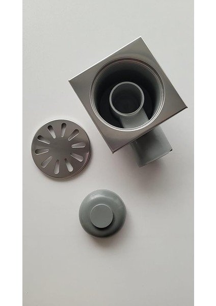 Yer Süzgeci Metal Kapaklı Koku Önleyicili Yandan Çıkışlı 10X10CM modelleri