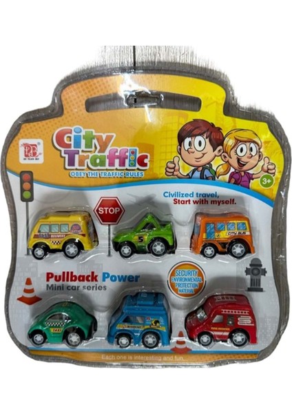 6'lı Çanta Paket Mini Çek Bırak Araba Seti modelleri