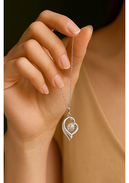 Lidya parlak taşlı 925 ayar gümüş zincir kadın kolye fırsatları