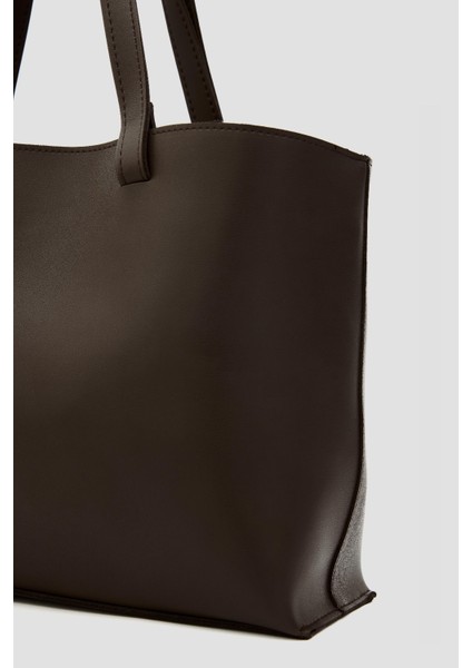 Tenza Omuz Çantası Acıkahve Mat Deri modelleri