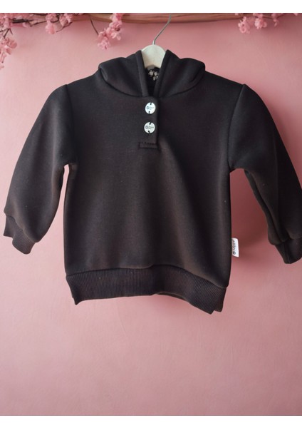 Kız Bebek 3'lü Kış Kombini – Siyah Kapüşonlu Sweat, Popcorn Dokulu Yelek, Pantolon modelleri