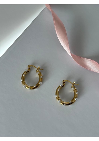 Inci Top Detay Kararmaz Halka Gold Çelik Küpe fırsatları