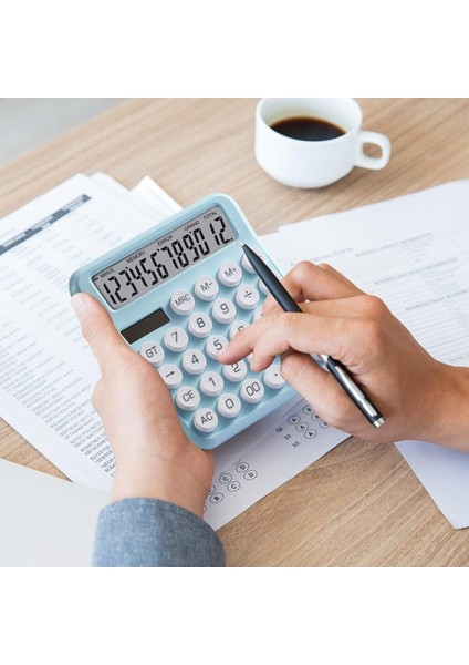 Pinterest Renkli Hesap Makinesi 12 Haneli Yuvarlak Tuşlu Şirin Hesap Makinesi - 4 Fonksiyonlu fiyatları