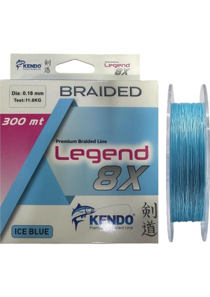 Legend 8x 300MT 0.18MM Örgü Ip Misina Ice Blue