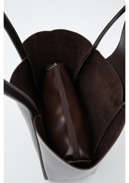 Jolin Omuz Çantası Acıkahve Mat Deri Makyaj Çantalı fiyatları