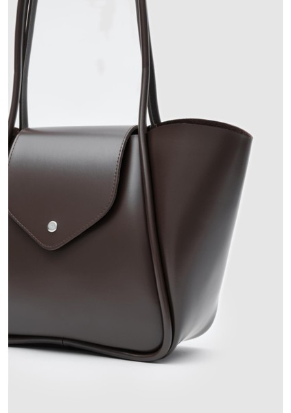 Jolin Omuz Çantası Acıkahve Mat Deri Makyaj Çantalı modelleri