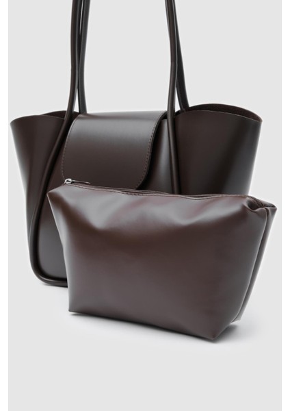 Jolin Omuz Çantası Acıkahve Mat Deri Makyaj Çantalı fırsatları