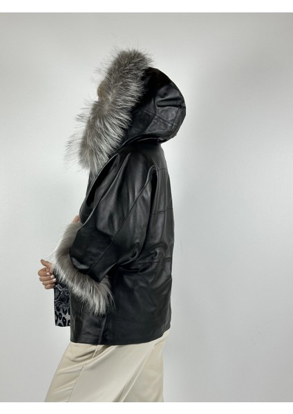 Çift Taraflı Giyilebilir Kadın Deri Mont 340 modelleri