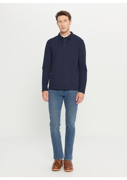 Polo Yaka Lacivert Erkek Sweatshırt ACE052261086_LAC fiyatları