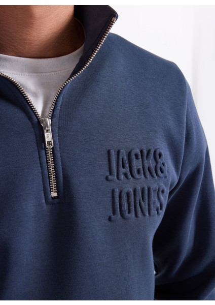 Dik Yaka Lacivert Erkek Sweatshırt 12299799 Jornewove Sweat Smu fırsatları