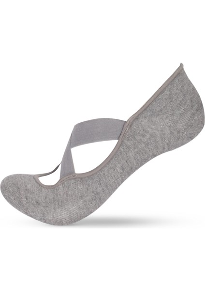 Kadın 2'li Asta Yoga/Pilates Çorabı Gri / Siyah
