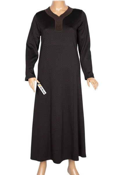 Hesna Kadın Buket Büyük Beden Devore Kuplu Kışlık Kahve Elbise fiyatları