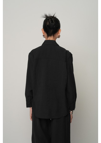 Kadın Önü Gül Işlemeli Düz Renk Gömlek indirimleri