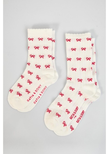 Anne-Kız Fiyonk Desenli Kutulu Çorap Seti fırsatları