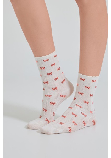 Anne-Kız Fiyonk Desenli Kutulu Çorap Seti indirimleri