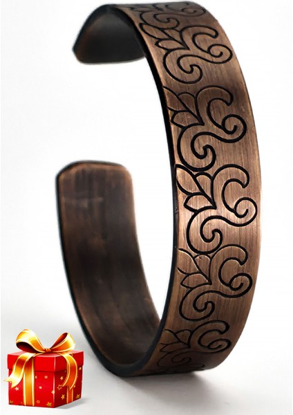 El Yapımı Ayarlanabilir Kalın Saf Bakır Bileklik, Bakır Bilezik BB-337