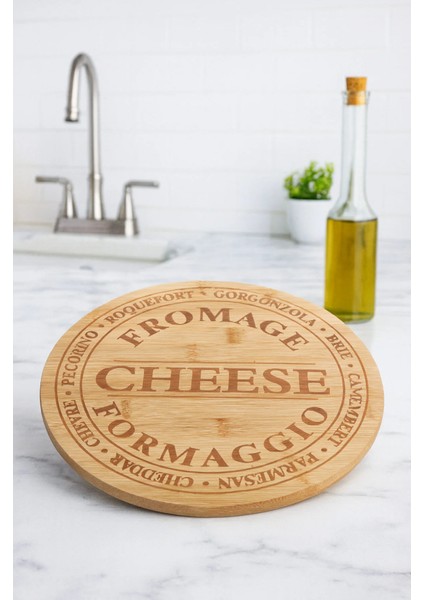 Bambu Peynir Sunum Tabağı Büyük Boy Kahvaltı Sunum Tahtası Bambu