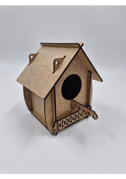 Ahşap Kuş Yuvası Evi Boyanabilir (Etkkinlik Için) 15 cm x 12 cm x 10 cm