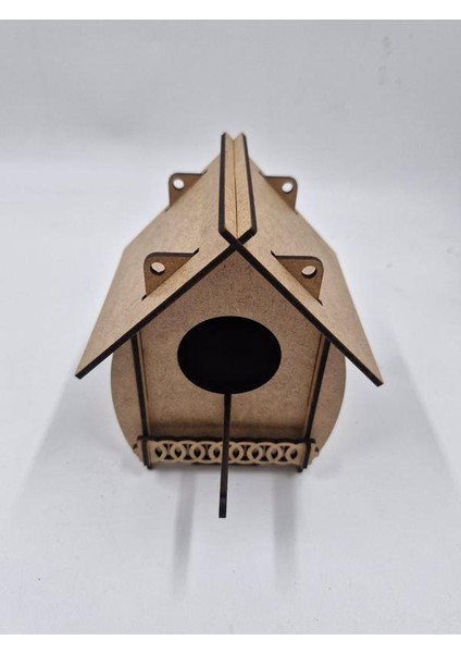 Ahşap Kuş Yuvası Evi Boyanabilir (Etkkinlik Için) 15 cm x 12 cm x 10 cm