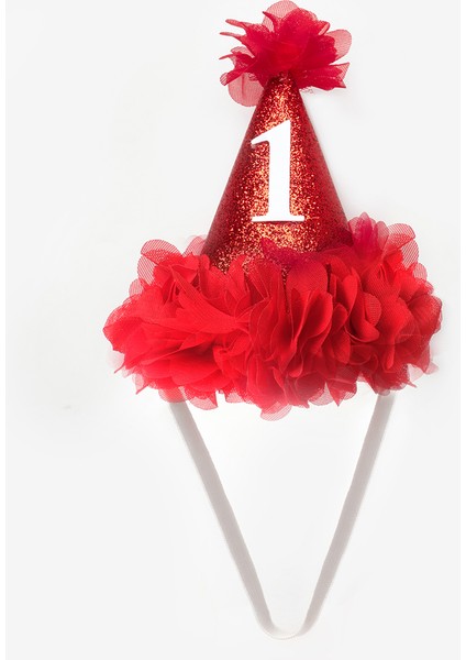 Kırmızı 1 Yaş Huni Doğum Günü Tacı fiyatları