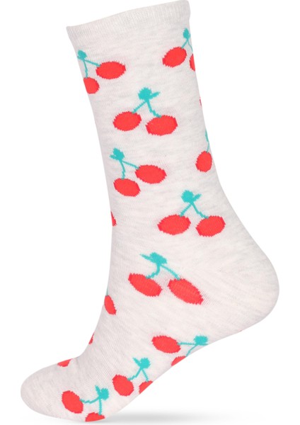 Kadın 6'lı Meyve Desenli Soket