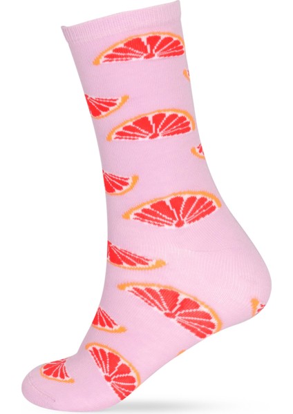 Kadın 6'lı Meyve Desenli Soket