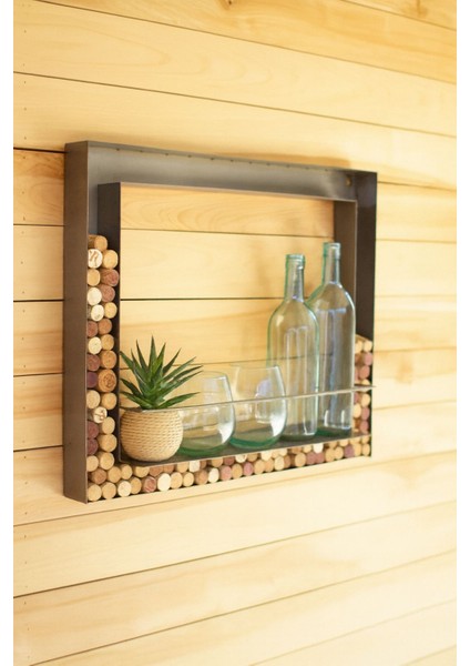 Metal Şarap Rafı, Modern Metal Raf, Duvar Tipi Metal Şaraplık